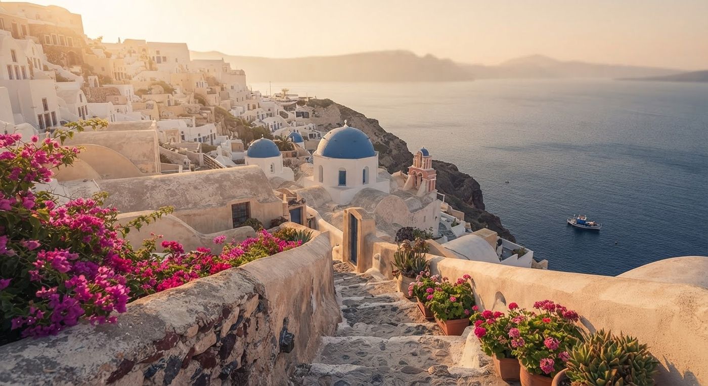 Santorini la apus